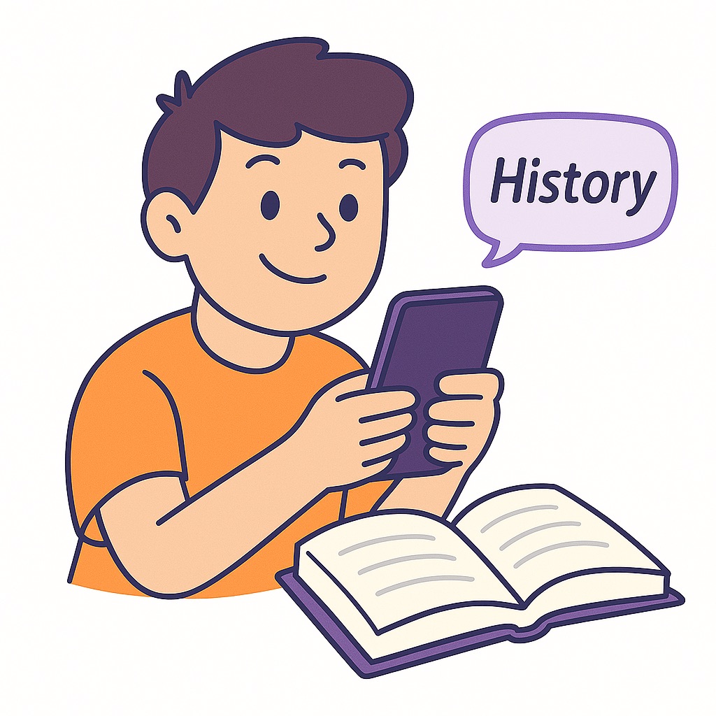 Illustration for snapping a photo or describing a topic